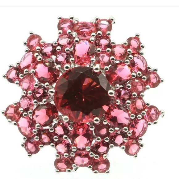 Sterling Silver Pink Garnet Floral Ring 925 size 7.5
New - Picture 7 of 9